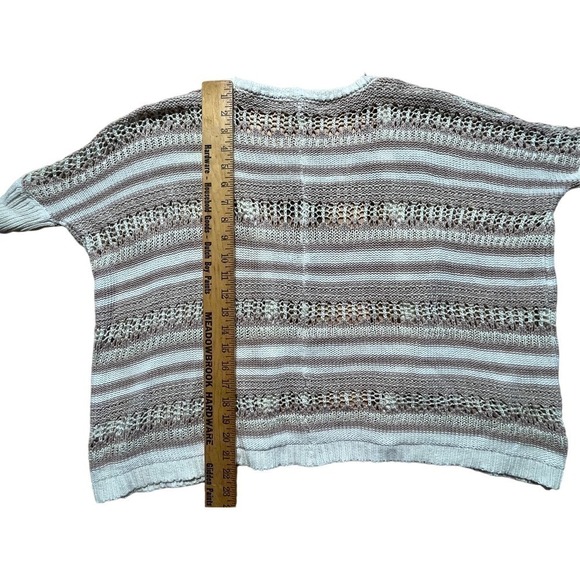 Renee's NYC brown/cream open front knit cardigan sweater. Women's XS/S - Picture 7 of 8